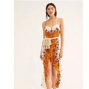 FREE PEOPLE morning song printed maxi slip dress